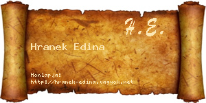 Hranek Edina névjegykártya